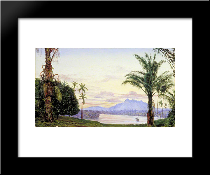View Of Matang And River, Sarawak, Borneo 20x24 Black Modern Wood Framed Art Print Poster by North, Marianne