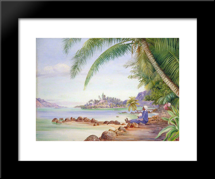 View Of Round Island And A Part Of St Anne'S From Quarantine Island 20x24 Black Modern Wood Framed Art Print Poster by North, Marianne
