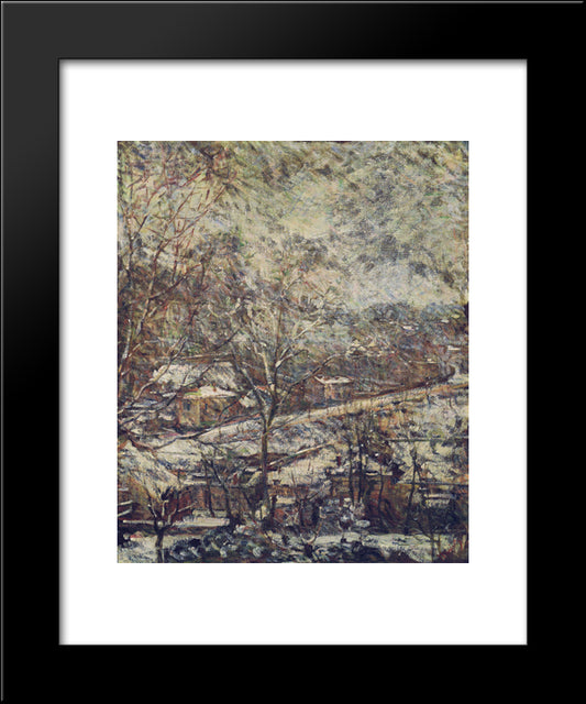 Landscape In Wintertime 20x24 Black Modern Wood Framed Art Print Poster by Bracquemond, Marie