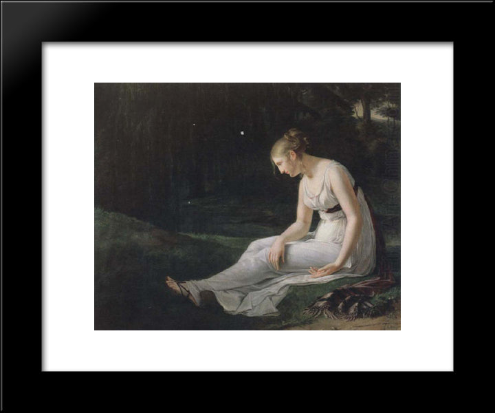Melancholy 20x24 Black Modern Wood Framed Art Print Poster by Bracquemond, Marie