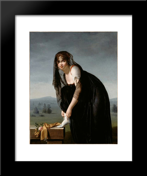 Une Etude De Femme D'Apres Nature (Portrait De Madame Soustras) 20x24 Black Modern Wood Framed Art Print Poster by Villers, Marie Denise