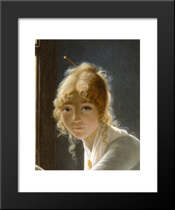 Young Woman Drawing (Detail) 20x24 Black Modern Wood Framed Art Print Poster by Villers, Marie Denise