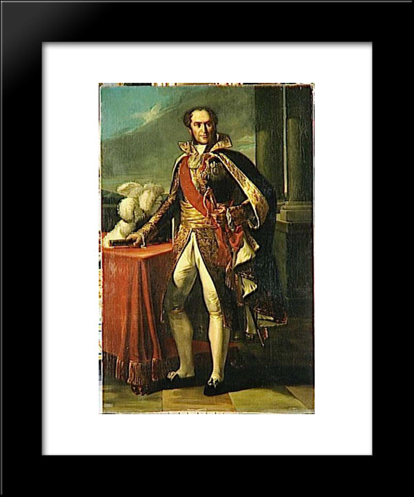 Guillaume Marie-Anne, Comte De Brune, Marechal De France (1763-1815) 20x24 Black Modern Wood Framed Art Print Poster by Benoist, Marie Guillemine