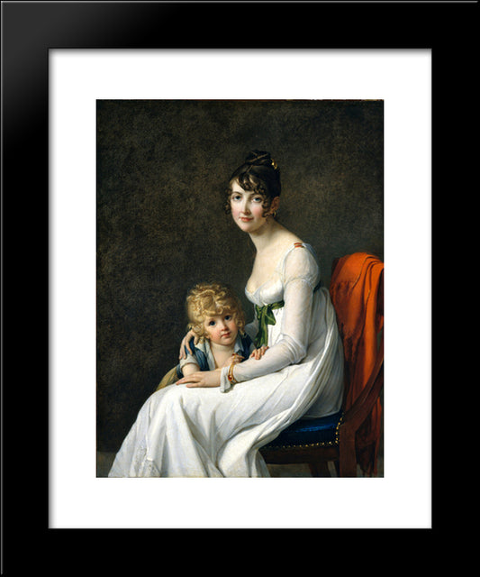 Madame Jeanne Desbassayns De Richemont And Her Son, Eugene 20x24 Black Modern Wood Framed Art Print Poster by Benoist, Marie Guillemine