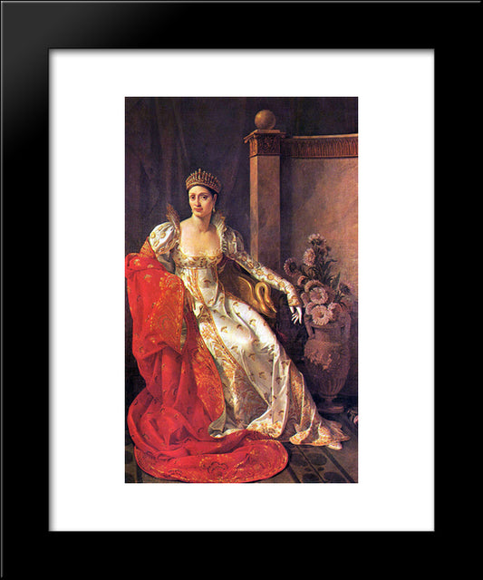 Portrait Of Elisa Bonaparte, Grand Duchess Of Tuscany 20x24 Black Modern Wood Framed Art Print Poster by Benoist, Marie Guillemine