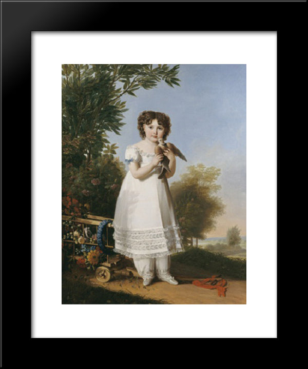 Portrait Of Napoleona Elisa Baciocchi 20x24 Black Modern Wood Framed Art Print Poster by Benoist, Marie Guillemine