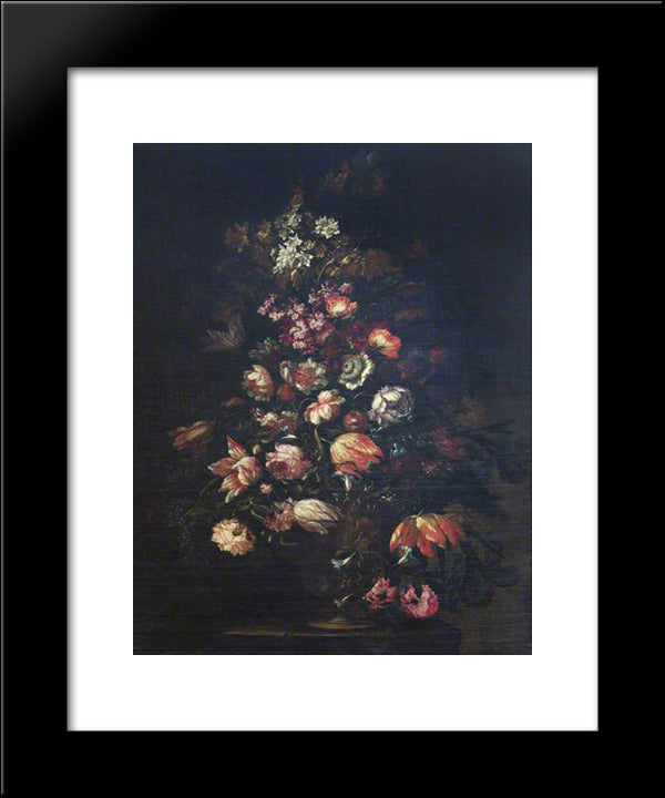 A Flower Piece 20x24 Black Modern Wood Framed Art Print Poster by Nuzzi, Mario