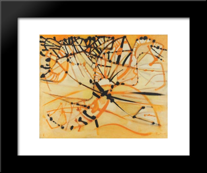 Alpilles Orange 20x24 Black Modern Wood Framed Art Print Poster by Prassinos, Mario