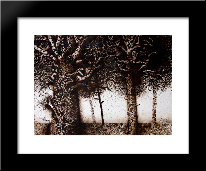 Arbres 20x24 Black Modern Wood Framed Art Print Poster by Prassinos, Mario