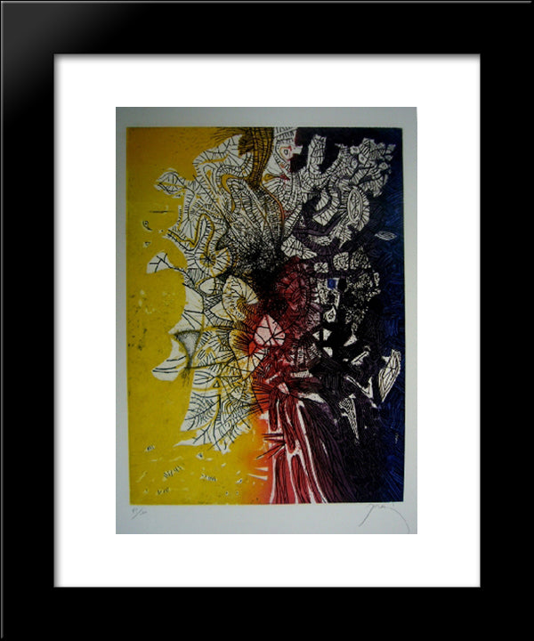 Bouquet 20x24 Black Modern Wood Framed Art Print Poster by Prassinos, Mario