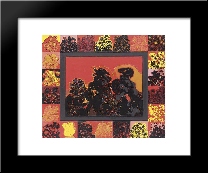 Minautaure 20x24 Black Modern Wood Framed Art Print Poster by Prassinos, Mario