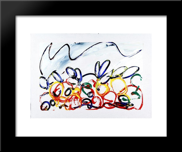Acerbo 20x24 Black Modern Wood Framed Art Print Poster by Schifano, Mario