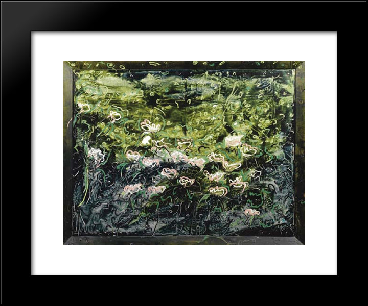 Acquatico 20x24 Black Modern Wood Framed Art Print Poster by Schifano, Mario