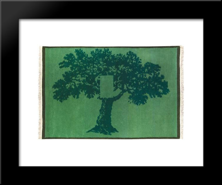 Albero Per Terra 20x24 Black Modern Wood Framed Art Print Poster by Schifano, Mario
