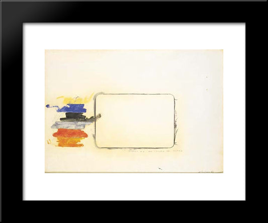 Disegno N. 2 Per L'Occhio Del Critico 20x24 Black Modern Wood Framed Art Print Poster by Schifano, Mario