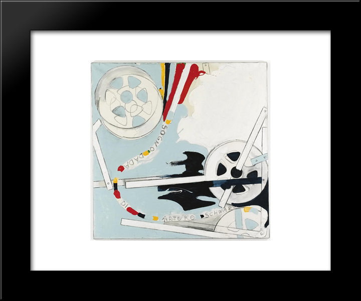 Il Sogno Dada Di Arturo Schwarz 20x24 Black Modern Wood Framed Art Print Poster by Schifano, Mario