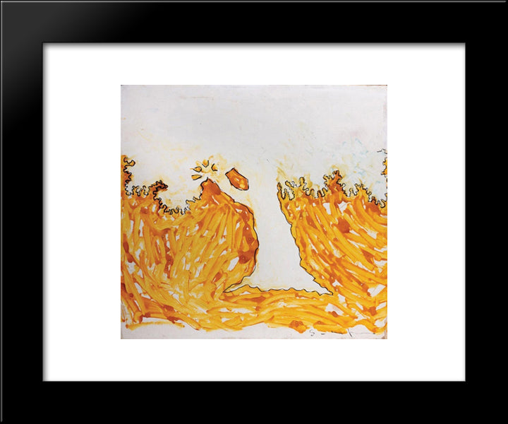 L'Arbre En Automne 20x24 Black Modern Wood Framed Art Print Poster by Schifano, Mario