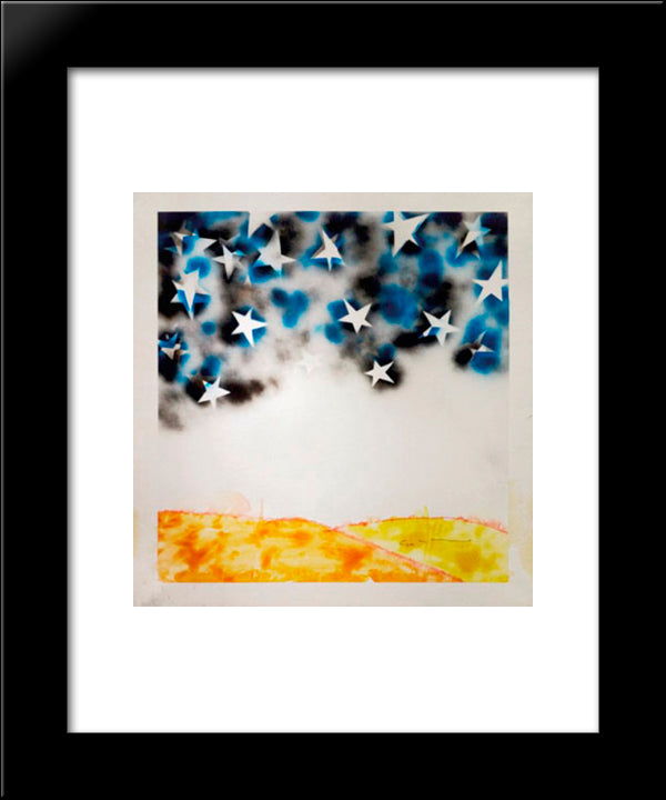 Le Stelle 20x24 Black Modern Wood Framed Art Print Poster by Schifano, Mario