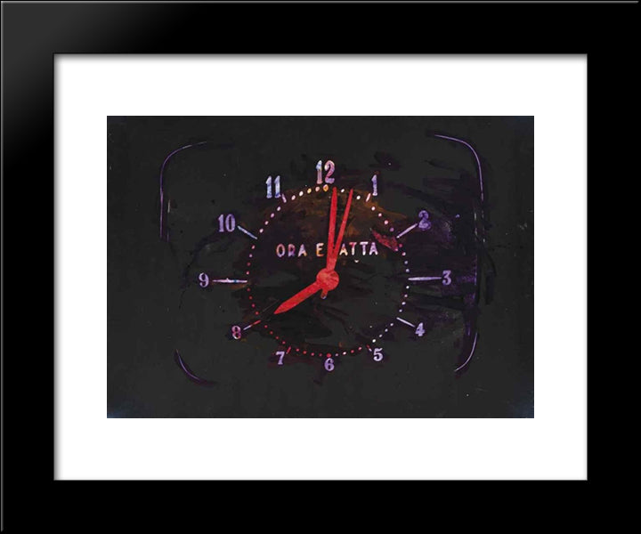 The Exact Time 20x24 Black Modern Wood Framed Art Print Poster by Schifano, Mario