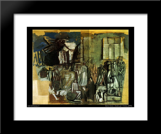 Italy Between The Arts And Sciences 20x24 Black Modern Wood Framed Art Print Poster by Sironi, Mario