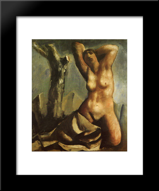 Nude With Tree 20x24 Black Modern Wood Framed Art Print Poster by Sironi, Mario