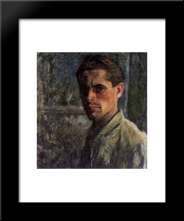 Self - Portrait 20x24 Black Modern Wood Framed Art Print Poster by Sironi, Mario