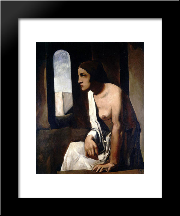 Solitude 20x24 Black Modern Wood Framed Art Print Poster by Sironi, Mario