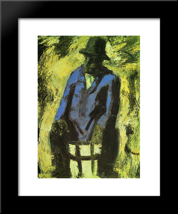 The Blue Jacket 20x24 Black Modern Wood Framed Art Print Poster by Sironi, Mario