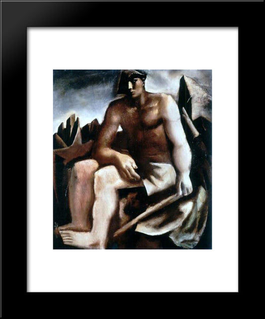 The Pastor 20x24 Black Modern Wood Framed Art Print Poster by Sironi, Mario