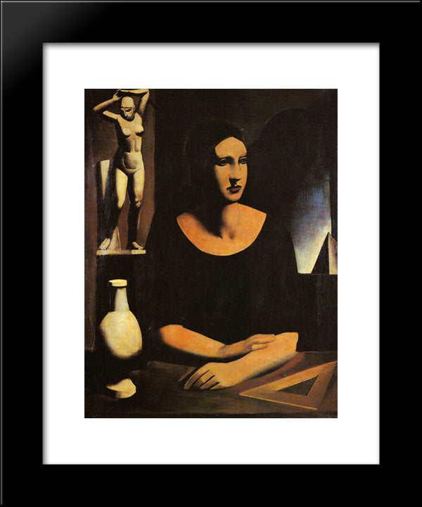 The Student 20x24 Black Modern Wood Framed Art Print Poster by Sironi, Mario