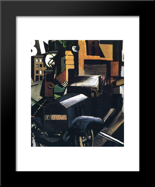 The Truck 20x24 Black Modern Wood Framed Art Print Poster by Sironi, Mario