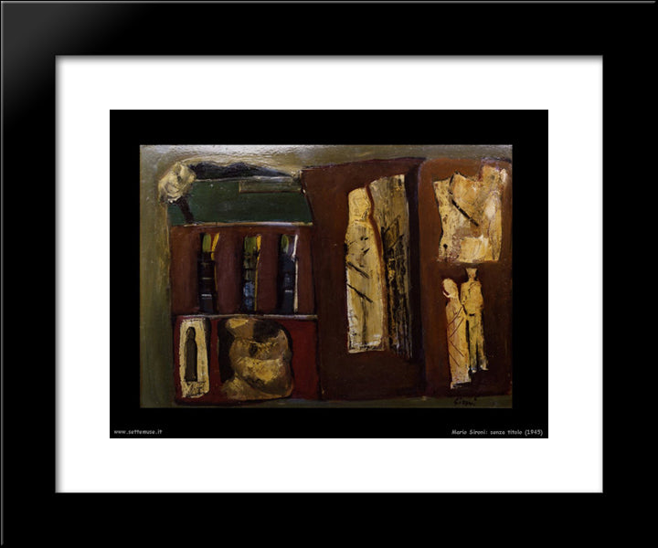 Untitled 20x24 Black Modern Wood Framed Art Print Poster by Sironi, Mario