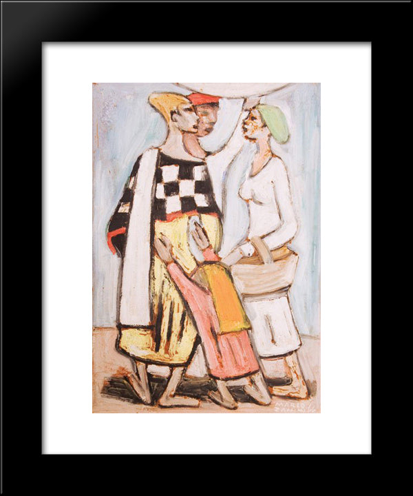 As Lavadeiras 20x24 Black Modern Wood Framed Art Print Poster by Zanini, Mario