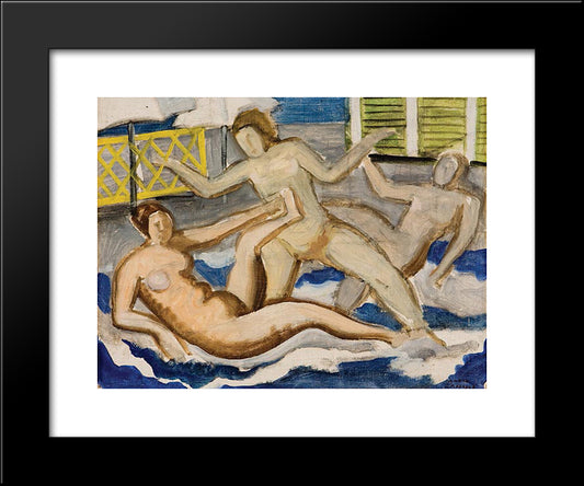 Banhistas 20x24 Black Modern Wood Framed Art Print Poster by Zanini, Mario