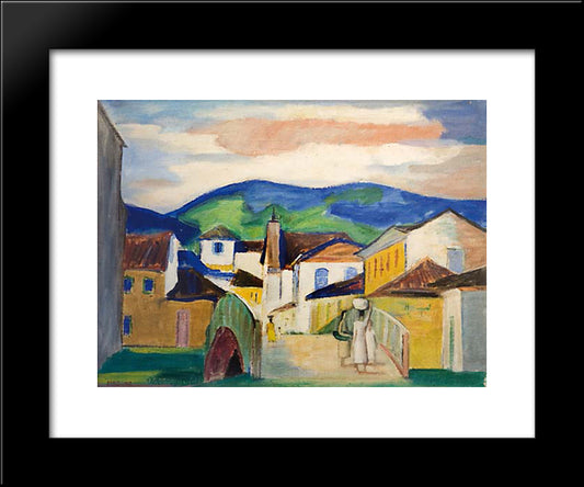 Paisagem Com Ponte 20x24 Black Modern Wood Framed Art Print Poster by Zanini, Mario