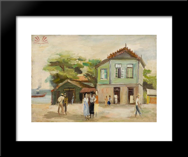 Vilarejo Com Marinha 20x24 Black Modern Wood Framed Art Print Poster by Zanini, Mario