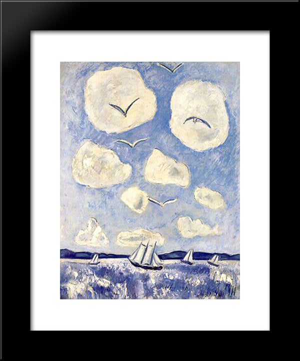Birds Of The Bagaduce 20x24 Black Modern Wood Framed Art Print Poster by Hartley, Marsden