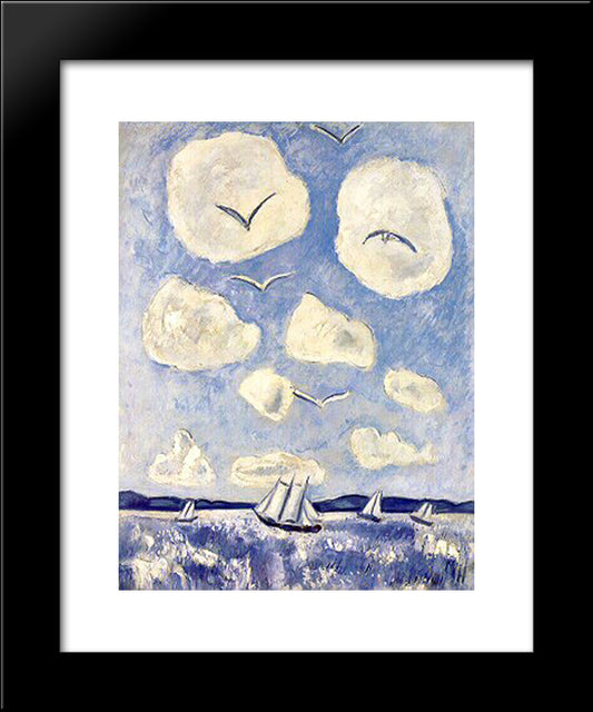 Birds Of The Bagaduce 20x24 Black Modern Wood Framed Art Print Poster by Hartley, Marsden