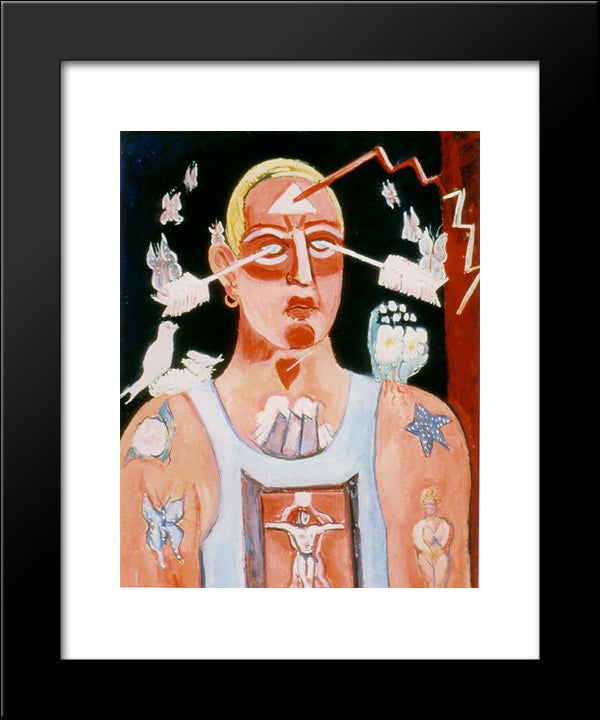 Sustained Comedy 20x24 Black Modern Wood Framed Art Print Poster by Hartley, Marsden