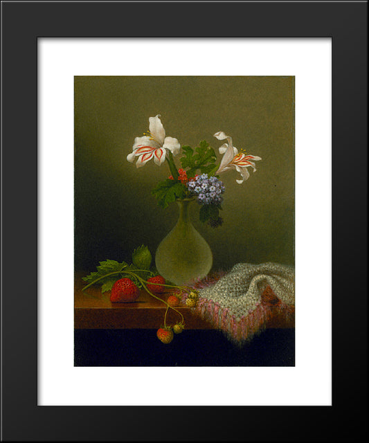 A Vase Of Corn Lilies And Heliotrope 20x24 Black Modern Wood Framed Art Print Poster by Heade, Martin Johnson