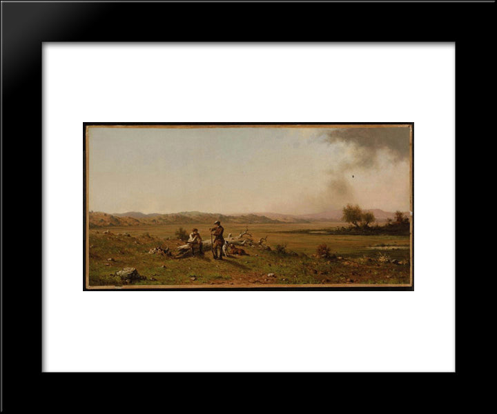 Hunters Resting 20x24 Black Modern Wood Framed Art Print Poster by Heade, Martin Johnson