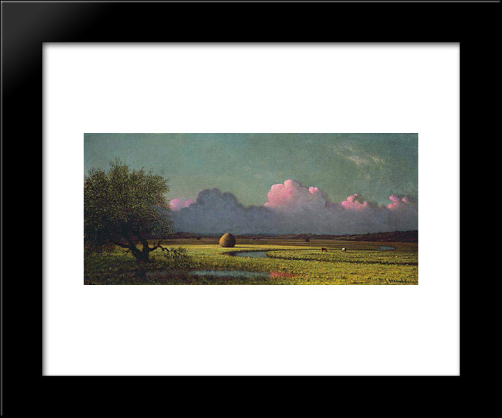 Sunlight And Shadow The Newbury Marshes 20x24 Black Modern Wood Framed Art Print Poster by Heade, Martin Johnson