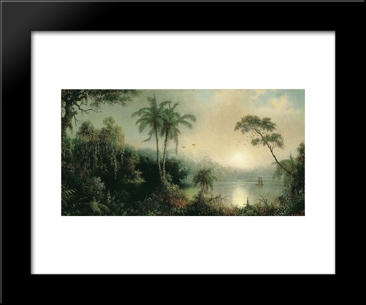 Sunrise In Nicaragua 20x24 Black Modern Wood Framed Art Print Poster by Heade, Martin Johnson