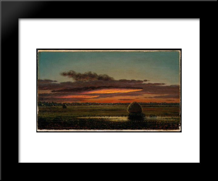 Sunset Over The Marshes 20x24 Black Modern Wood Framed Art Print Poster by Heade, Martin Johnson