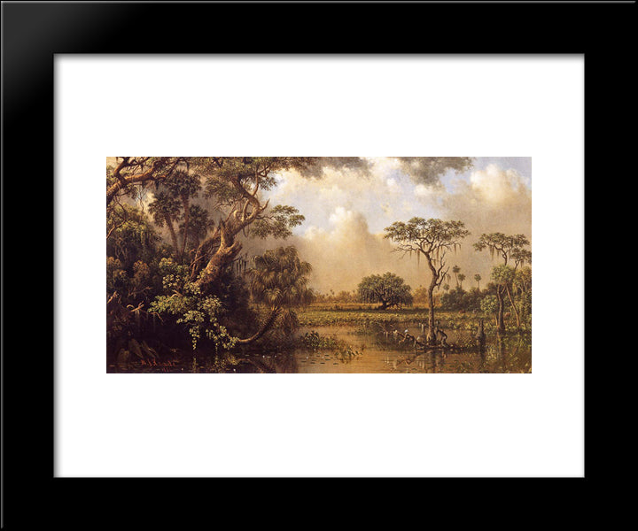 The Great Florida Marsh 20x24 Black Modern Wood Framed Art Print Poster by Heade, Martin Johnson