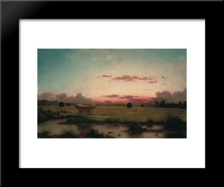 The Marshes At Rhode Island 20x24 Black Modern Wood Framed Art Print Poster by Heade, Martin Johnson