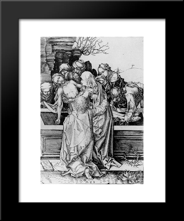 Entombment Copperplate 20x24 Black Modern Wood Framed Art Print Poster by Schongauer, Martin