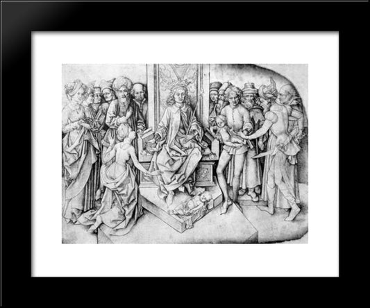 Judgement Of Solomon 20x24 Black Modern Wood Framed Art Print Poster by Schongauer, Martin