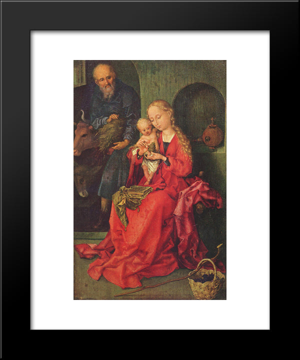 The Holy Family 20x24 Black Modern Wood Framed Art Print Poster by Schongauer, Martin
