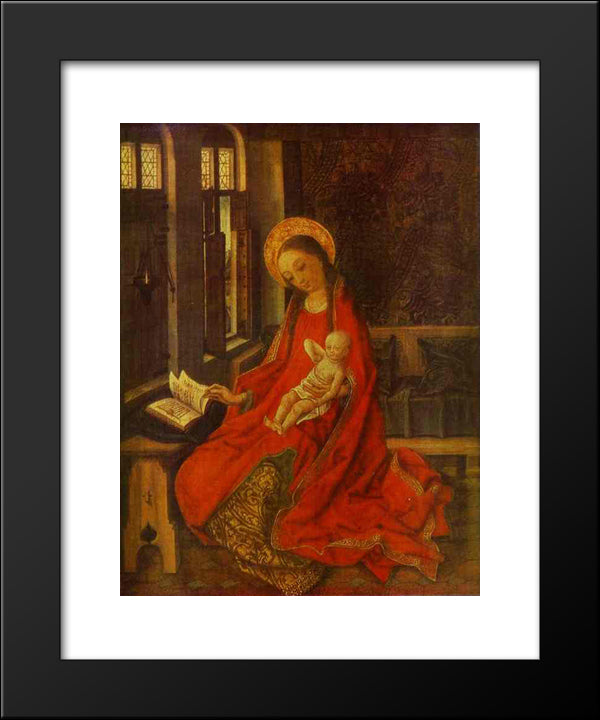 The Virgin With Infant 20x24 Black Modern Wood Framed Art Print Poster by Schongauer, Martin